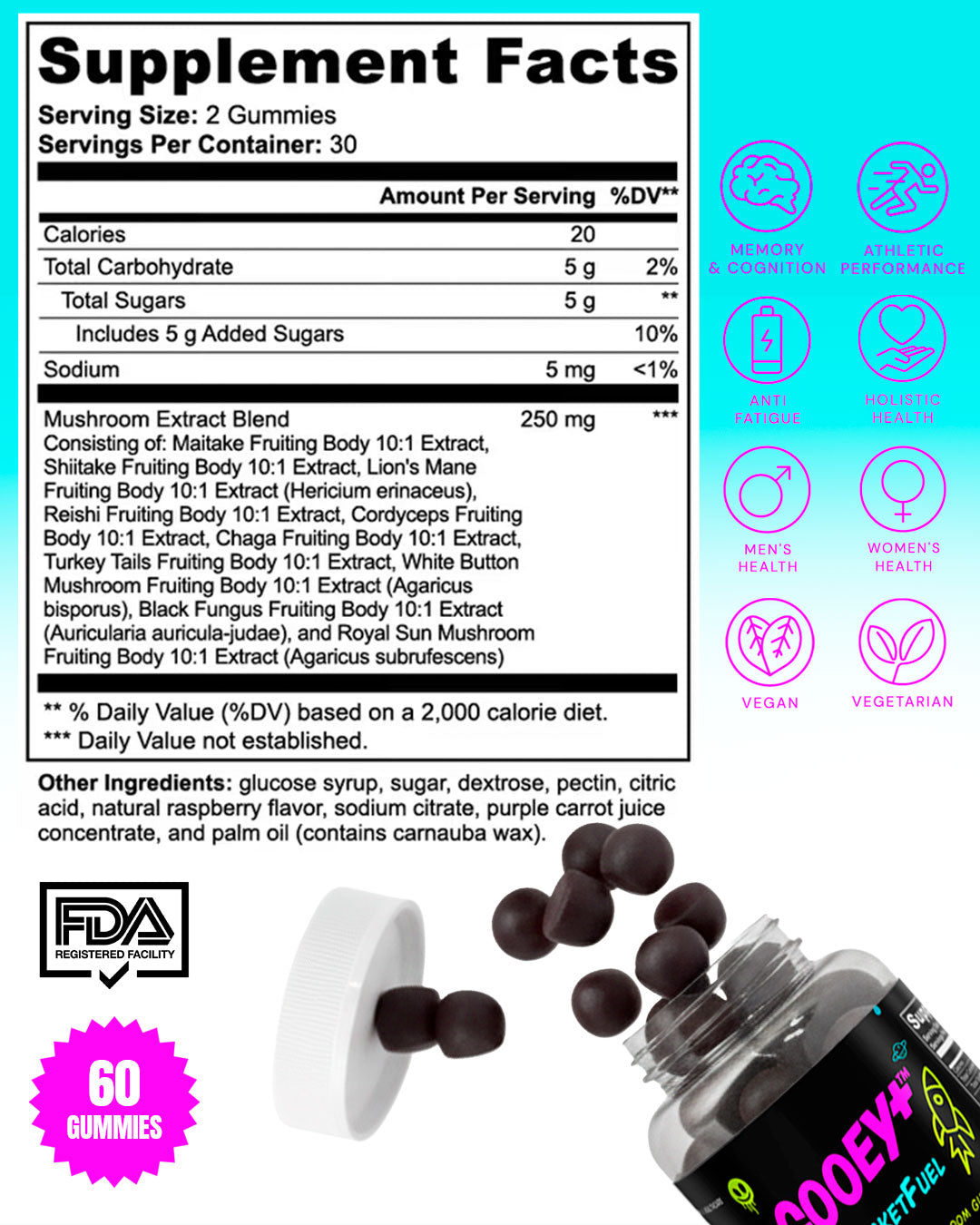 Gooey+™ Rocket Fuel — Focus & Energy Mushroom