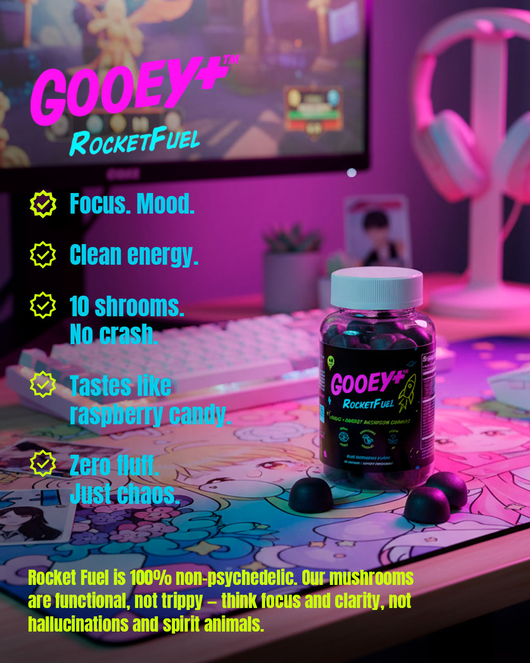 Gooey+™ Rocket Fuel — Focus & Energy Mushroom